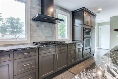 black stainless steel kitchen with gray cabinets|black stainless steel cabinet color schemes.